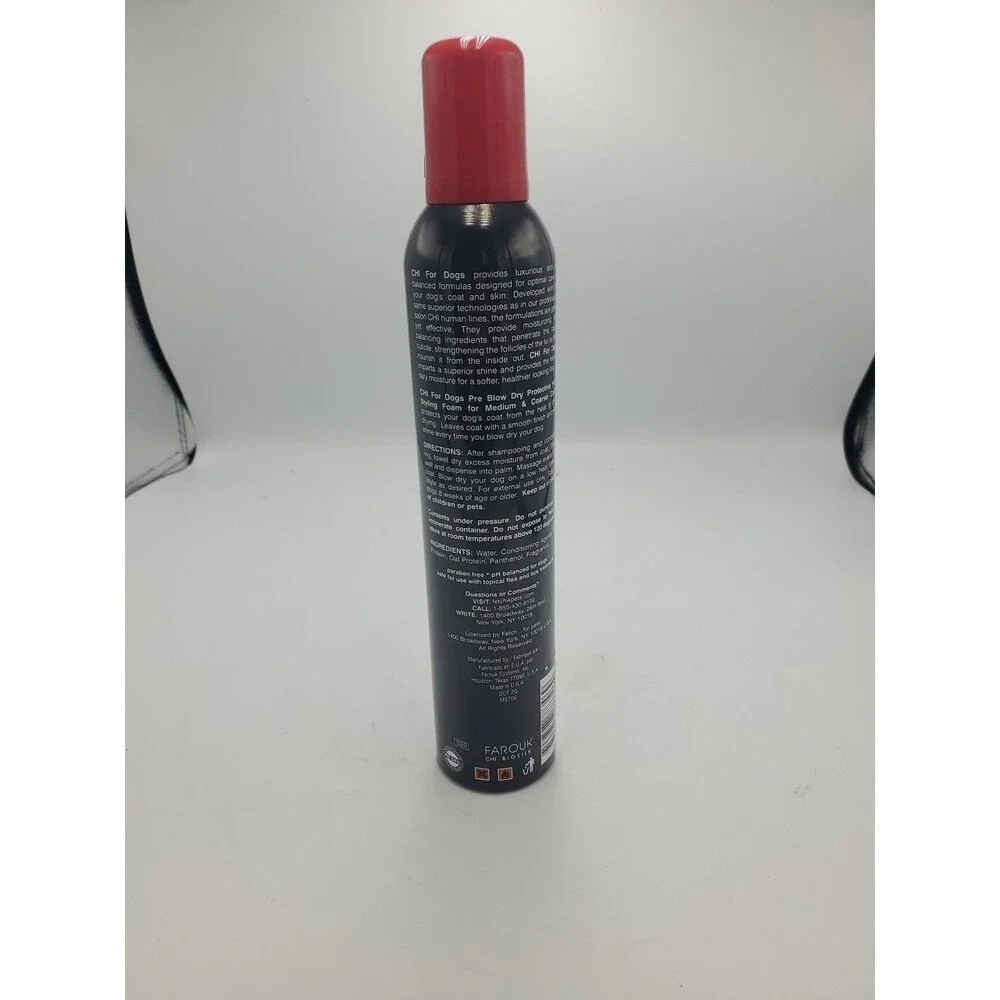 Chi For Dogs Pre Blow Dry Protective Heat Styling Foam For Medium & Coarse Coats